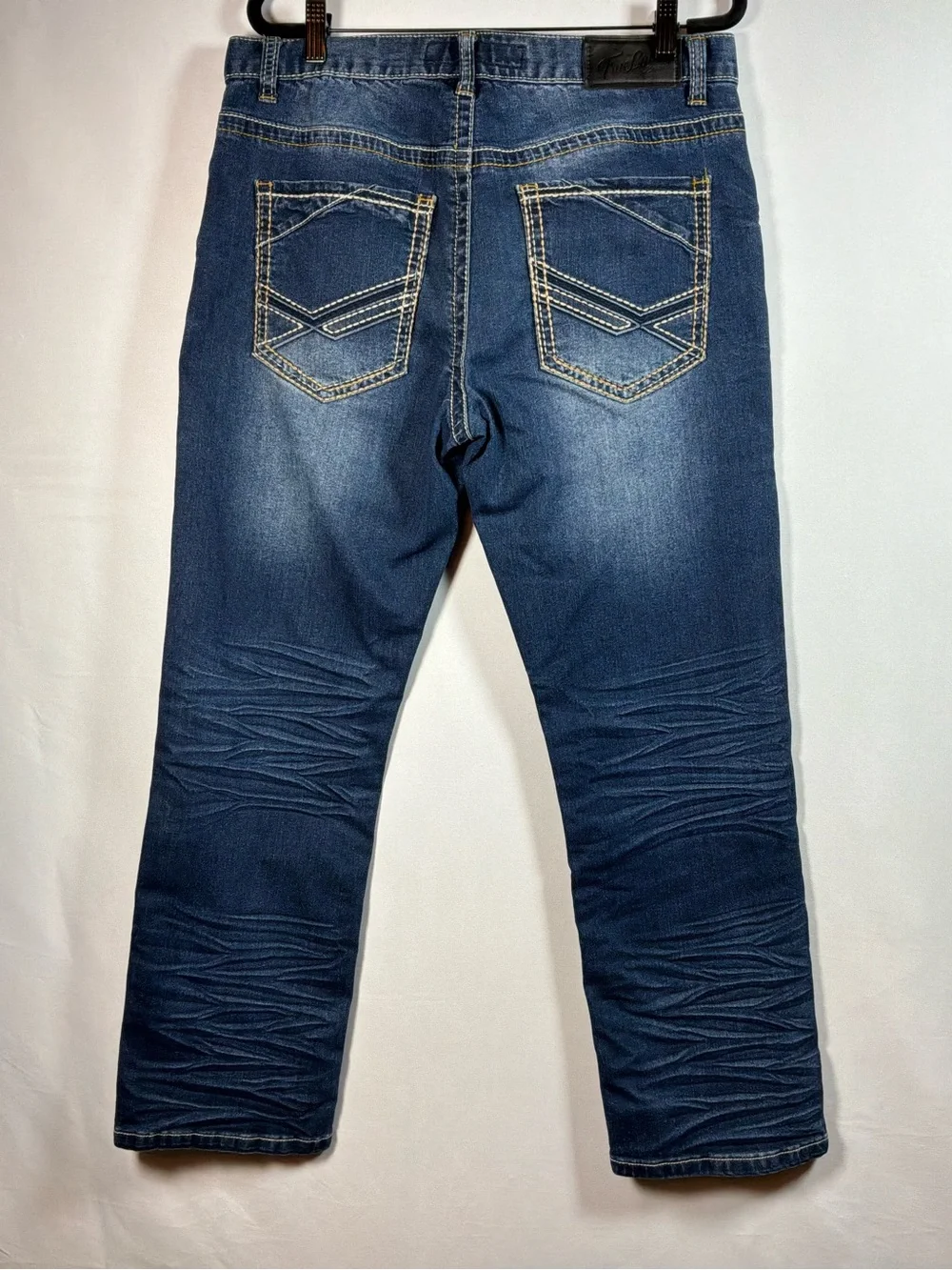 True Religion Men's Dark Blue Straight Leg Jeans